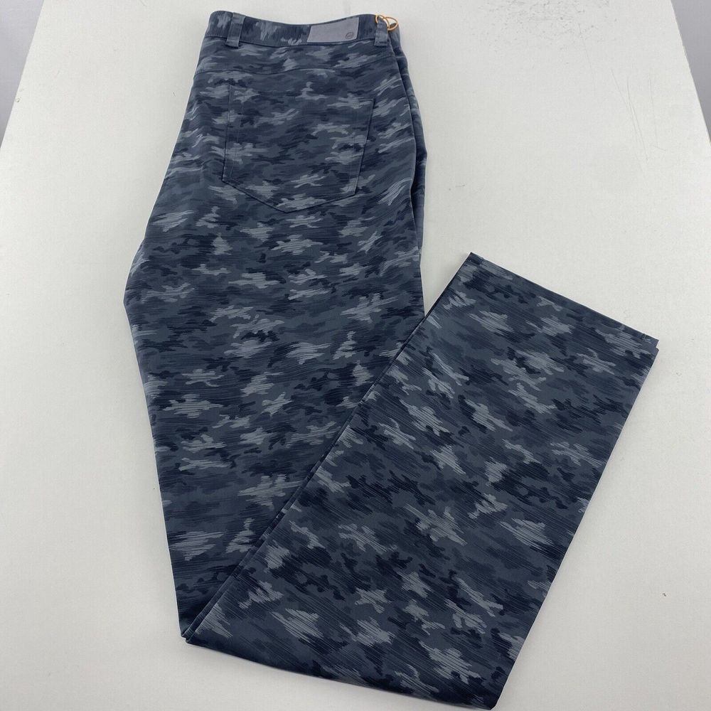 Peter Millar Mens Golf Pants 34x32‎ Charcoal Gray Camoflauge Camo Stretch